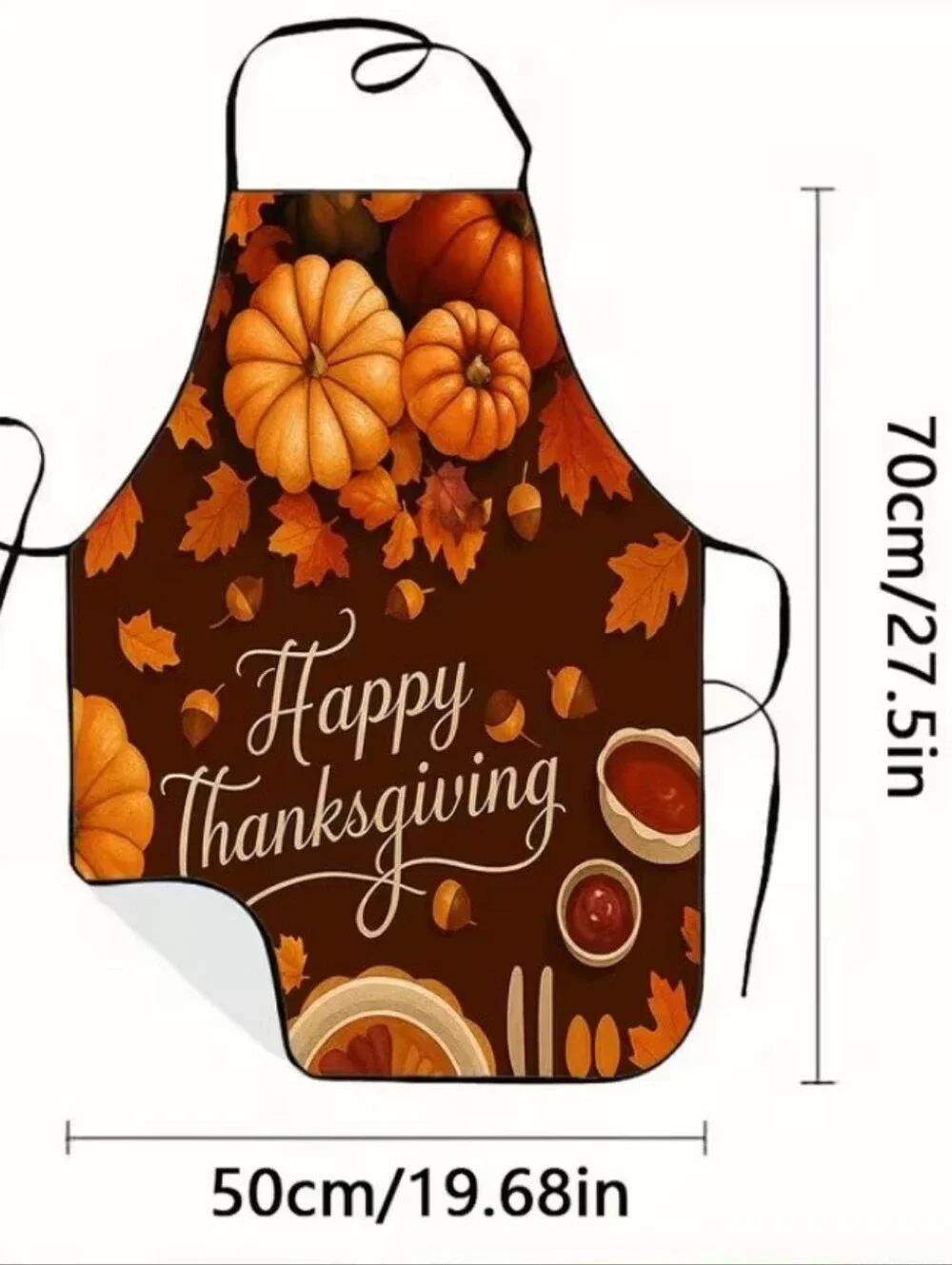Happy Thanksgiving Brown Pumpkin Apron